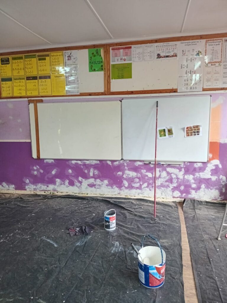 Classroom interiors before paint makeover